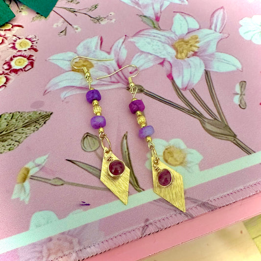 Statement Imperial Jasper & Quartz Earrings