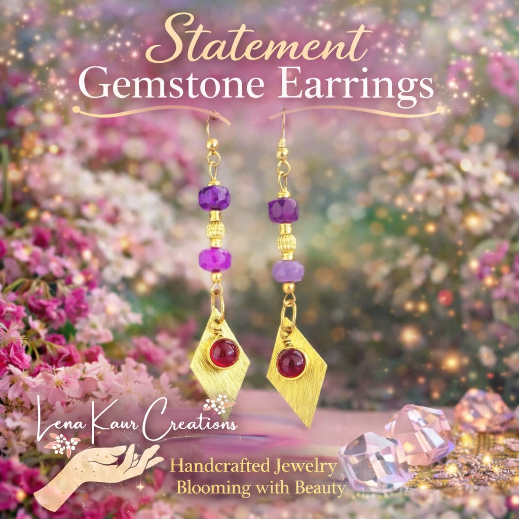 Statement Imperial Jasper & Quartz Earrings